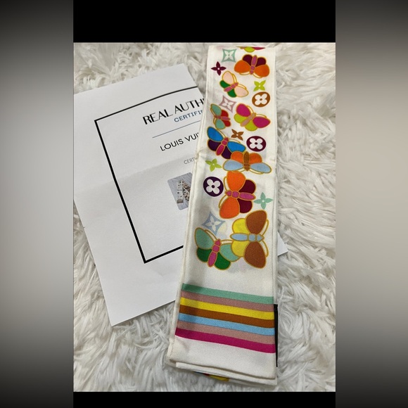 Preloved LOUIS VUITTON Silk Monogram Butterfly Bandeau - Picture 1 of 12